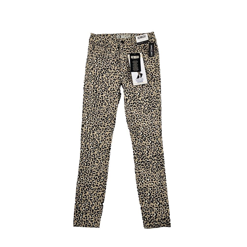 Rewash Womens Jegging Pants High Rise Cheetah Print‎ Skinny Multicolor 24x27 NWT